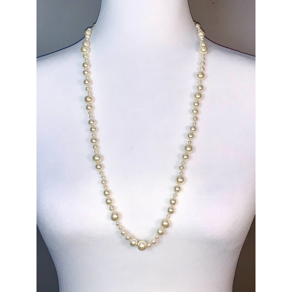 J. Crew Faux Pearl Long Statement Necklace EUC